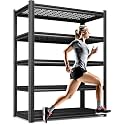 71" garage shelving 5-Tier Heavy Duty Metal Shelving Unit Adjustable Steel Storage Rack, 2500 lb Capacity, Utility Steel Shelf for Garage, Kitchen, Pantry, Warehouse Organizer 71"x35"x15.7" Black