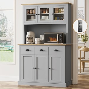 71 inch Kitchen Hutch with Charging Station