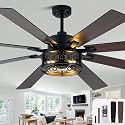 72" Farmhouse Ceiling Fan with Lights Remote Rustic Ceiling Fan
