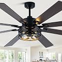 72" Farmhouse Ceiling Fan with Lights and Remote Rustic Fandelier