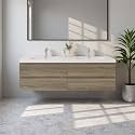 72" Floating Bathroom Vanity with Sink, Bathroom Cabinet, Grey