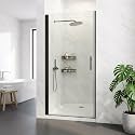 72" x 34" Frameless Pivot Shower Door, 6mm (1/4") Clear Tempered Glass with Easy-Clean, Brushed Nickel Finish, Single Swing Hinged Door