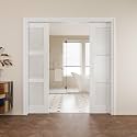 Pocket Door,3-Lite Frosted Glass Doors,Solid Door,72 x 96 Door