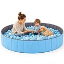 72"x12" Extra Large Kids Ball Pool, Foldable Family Play Pit, Blue