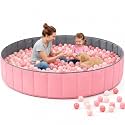 72"x12" Extra Large Kids Ball Pool, Foldable Family Play Pit, Pink