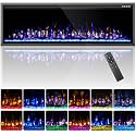 Kucreiheat Electric Fireplace–72'' Luxury Fireplace Wall Mounted &amp; Recessed, Ultra-Slim with Log &amp; Crystal, Remote Control, Thermostat, Timer, 750W/1500W Heater