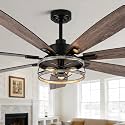 72 Inch Farmhouse Ceiling Fan with Lights and Remote Control