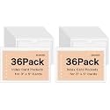 72 Pack 3" x 5" Index Card Holder Adhesive Plastic Label Holders Clear Tote Bag Labels Stickers for Organizing Storage Bins Library Card Shelves