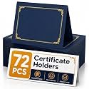 72 Packs Certificate Covers, 250gsm Navy Blue Diploma Holders with Gold Foil Border, Suitable for Inner Pages with a Size of 8.5x11 Award Certificates, Document Papers, Paper Card Stock