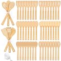 72 Pcs Bamboo Spatula Spoon Wood Kitchen Cooking Utensil, Classic