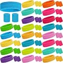 72 Pcs Neon Sweatband for Kids 24 Headband 48 80s Wristband