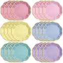 72 Pcs Pastel Paper Plates 9 Inch Disposable