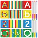 72 Pcs Preschool Letters Stencils and Number Stencils Set, 2.4 Inch