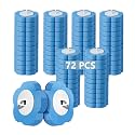 72 PCS Toilet Brush Refills,Toilet Cleaner Refill Pads Disposable Toilet Cleaning System Toilet Bowl Cleaners Scrubbing Pads for Bathtub Wash Basin(Only Refills，Only Fits for Ucaimao)-Blue