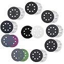 72PCS 5 Inch Sanding Discs Hook &amp; Loop Sandpaper 80/120/180/240/400/600/1000/2000/3000 Grit Orbital Wet Dry Sandpaper with 2PCS Interface Pads for Automotive Wood Metal Polishing