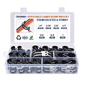 72PCS Cable Clamps Assortment Kit, 7 Sizes (1/4" to 1") Stainless Steel Rubber-Coated Cushioned Clamps, Insulated Pipe &amp; Wire Holder for Automotive, Fuel Line, Hose, Tube
