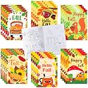 72Pcs Fall Coloring Books for Kids Bulk Autumn Mini Coloring Booklet DIY Art Drawing Book with Squirrel Pumpkin for Toddlers Halloween Thanksgiving Birthday Party Favors Goodie Bag Filler