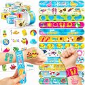 72PCS Pool Beach Summer Party Favors Decorations, Tattoos & Slap Bracelets