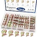 72Pcs Spring Hose Clamps Fuel Line Silicone Vacuum Hose Low Pressure Air Clamps &amp; Sleeving Automotive Replacement Fastener Assortment Kit 6 Sizes (7mm 10mm 11mm 14mm 16mm 17mm)