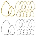 72Pcs Teardrop Hoop Earrings for Jewelry Making DIY Crafts Beading Hoop Earring Making Necklace(Rose Gold & White K) (72PCS White K/KC Gold)