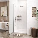 72x34 inch Framed Shower Door – Glass Shower Door, Single Pivot Shower Glass Door, Aluminum, 6mm Tempered Glass, Brushed Silver, Easy-Clean