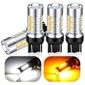 iFunyLED 7443 Switchback Led Turn Signal Bulbs Super Bright 7444 T20 LED Replacement light Kit Set for Car Daytime Running Turn Signal Blinker Lights, pack of 4, Xenon White/Amber Yellow