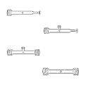 7488-14-12-5 Air Sampling Manifold, 25 Ace-Thred to 1" Tube End, Five #7 Ace-Thred Ports, 12" Length