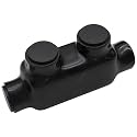 750Kcmil-1/0AWG Insulated 1 Port Inline Splice Connector Black Wire Connectors,Allen Hex 3/8" Insulated Cable Connectors Pre-Loaded Oxide Inhibitors,UL Listed(1pcs)