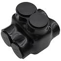 750Kcmil-1/0AWG Insulated 2 Port Inline Splice Connector Black Wire Connectors,Allen Hex 3/8" Insulated Cable Connectors Pre-Loaded Oxide Inhibitors,UL Listed(1pcs)