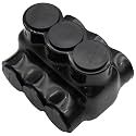 750Kcmil-1/0AWG Insulated 3 Port Inline Splice Connector Black Wire Connectors,Allen Hex 3/8" Insulated Cable Connectors Pre-Loaded Oxide Inhibitors,UL Listed(1pcs)