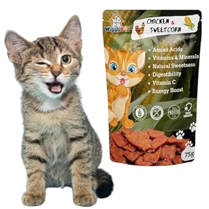 75g chicken amp sweetcorn cat amp kitten treat  high-protein snack  antioxidant-rich  crunchy amp healthy  wholesome  training  easy to digest