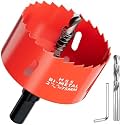 75mm Bi-Metal Hole Saw with Arbor and Pilot Bit - Fast Cut Quality Hole Cutter Drill Bit for Wood, Plywood, Fiberglass, Plastic, Drywall, and Stainless Mild Sheet - 30mm Cutting Depth