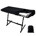 76 Keys Piano Keyboard Cover, Stretchy Music Dirt Proof Electronic Keyboard Cover With Durable Elastic &amp; Cord Lock Must Have Piano Accessories, Black