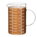 77L 4 Cup Glass Measuring Cup, [Insulated handle, V-Shaped Spout], High Borosilicate Glass Measuring Cup for Kitchen or Restaurant, Easy To Read, 1000 ML (1 Liter, 4 Cup)