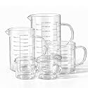 77L 5 Pack Glass Measuring Cup Set, High Borosilicate Glass Measure Cup
