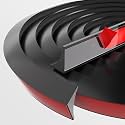 78 Inch Water Guard for Kitchen Sink，Silicone Rubber Kitchen Splash Guard, Corner Water Retaining Dam Strip for Countertop,Shower, Bathroom，Self Adhesive Caulk Seal Strip Edge Trim (Black)