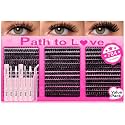 784pcs Lash Clusters Kit with 2 Set of Bond,Seal and Tweezers,DIY Eyelash Extensions 10-16mm D Curl,60D+80D+100D Natural Wispy Soft Individual False Lashes,Waterproof,for at Home Beginner