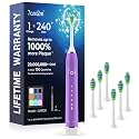 7AM2M Sonic Electric Toothbrush with 6 Heads for Adults and Kids, One Charge for 120 Days, Wireless Fast Charge, 5 Modes, 40000Vpm Electric Toothbrush, Intel Timer