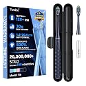 7AM2M Sonic Travel Electric Toothbrush for Adults &amp; Kids, Travel Case&amp;2 Brush Heads, Battery Powered Sonic Toothbrush, Compact Design for Daily/Travel Use-Navy
