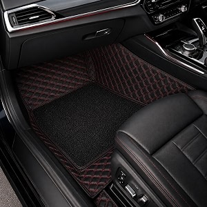7d car floor mat for audi a6 2010-2011  black red