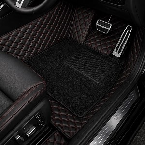 7d car floor mat for maruti suzuki s-presso  black red