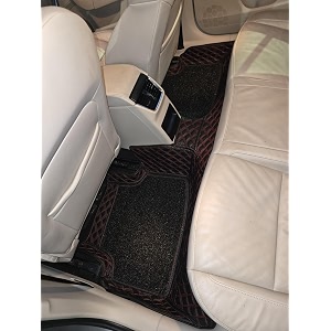 7d car mat full set for jeep cheerokee  luxury leather with grass mat complete set  100 waterproof and washable car floor mat  color  black red