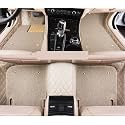 7D Car Mat Full Set for Mahindra Scorpio N 7 Seater || Luxury Leather with Grass Mat Complete Set || 100% Waterproof and Washable Car Floor Mat || Color : (Beige)