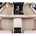 7D Car Mat Full Set for Mg Comet 2023 || Luxury Leather with Grass Mat Complete Set || 100% Waterproof and Washable Car Floor Mat || Color : (Beige)