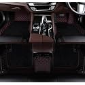 7D Car Mat Full Set for Mg Hector 5 Seater || Luxury Leather with Grass Mat Complete Set || 100% Waterproof and Washable Car Floor Mat || Color : (Black Red)