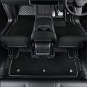 7D Car Mat Full Set for Toyota Fortuner Legender || Luxury Leather with Grass Mat Complete Set || 100% Waterproof and Washable Car Floor Mat || Color : (Black)