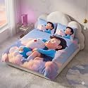 7D Digital Print King Size Bedsheet 90x100