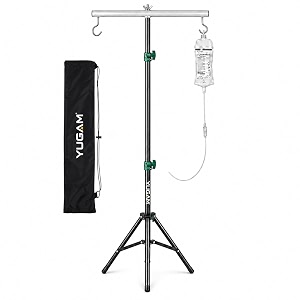 7ft adjustable iron iv drip stand with 2 hook holder amp carry bag portable saline glucose stand hospital iv pole for clinic home care patient room amp medical use