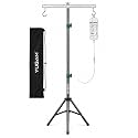 7Ft. Adjustable Iron IV Drip Stand with 2 Hook Holder & Carry Bag, Portable Saline Glucose Stand, Hospital IV Pole for Clinic, Home Care, Patient Room & Medical Use