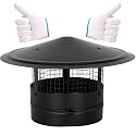 7Inch Chimney Cap,6/7/8/10 Inch Adjustable Stainless Steel Chimney Cap,304 Steel Round Rain Cover with Mesh Screen,Universal Cone Top Roof Cap for Wood/Oil Stove Vent,Weatherproof & Easy Installation